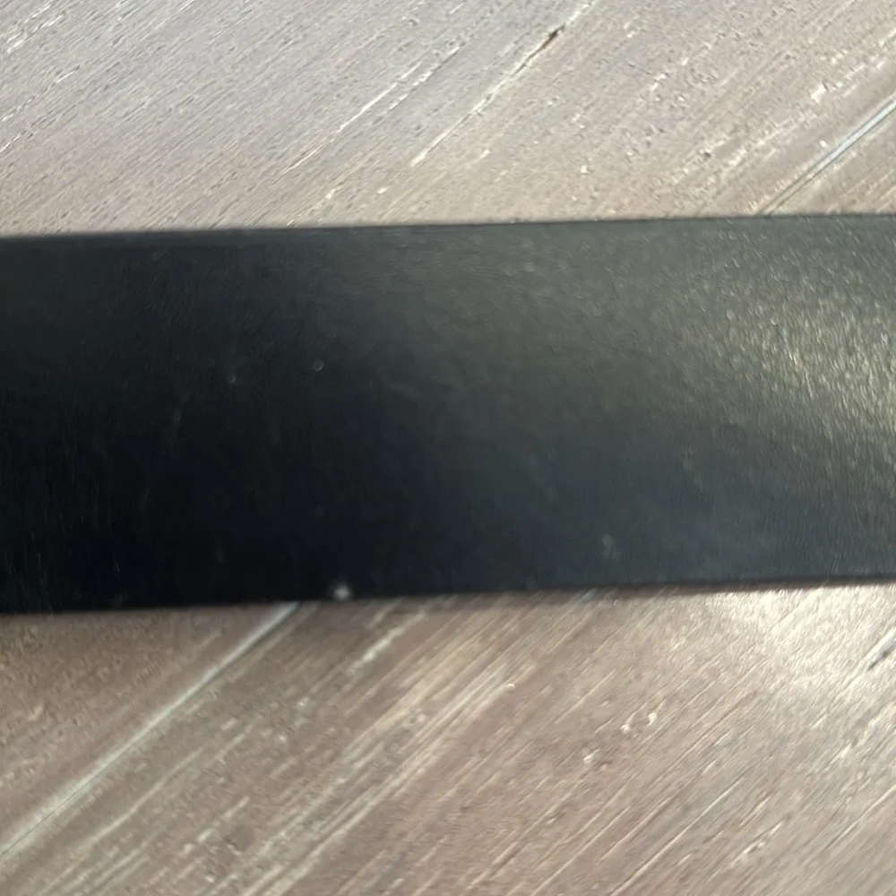 Black Genuine Leather Belt size 32 silver buckle classic office casual unisex